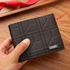 New Brand Men'S Wallet Men'S Short Wallet Youth Fashion Plaid Horizontal Soft Leather Wallet Large Capacity Multi Card Wallet 3