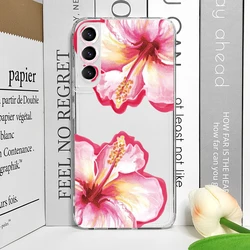 Vintage Floral Soft Cover with Flower Lily & Hibiscus Print - Clear Phone Case - Galaxy A70 (SQP - H1487T6)