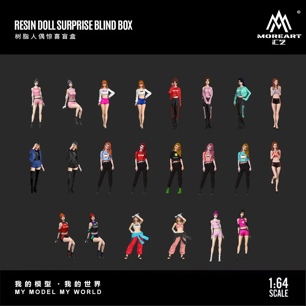 More Art 1:64 1:64 Scale Handmade Resin Figure Blind Box Miniature People Model Random Style Collection