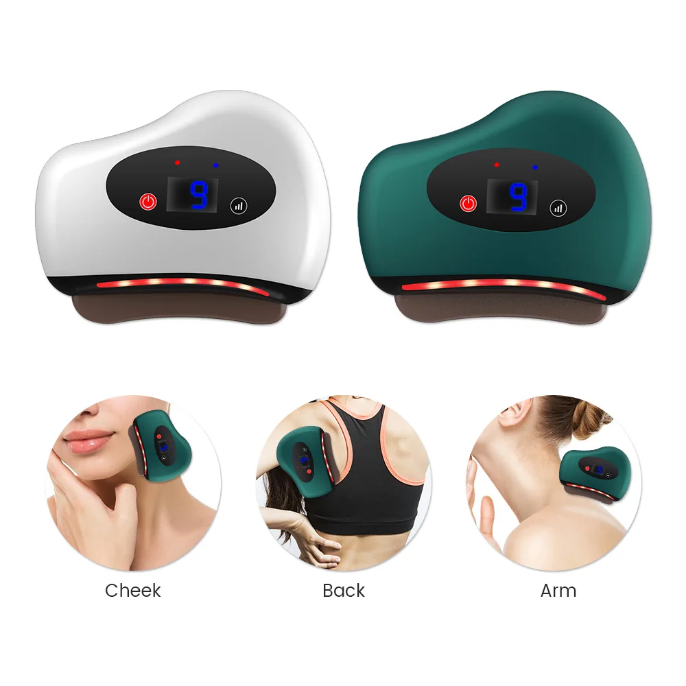 

Gua Sha Massager Hot Stone Heating Vibration Scraping Board Electric Facial Neck Back Massage Removal Wrinkle Tools Face Lift