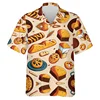 Baking Lover 3D Print Beach Shirts For Men Clothes Cake Chef Short Sleeve Work Uniform Hawaiian Short Sleeve Women Lapel Blouse 5
