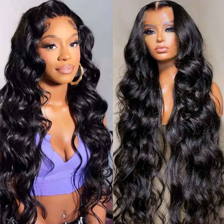Human Hair Wigs 100% Human Hair Body Wave 360 Full Lace Wig Indian Hunan Hair 13x4 HD Lace Frontal Wig Pre Plucked Remy Long