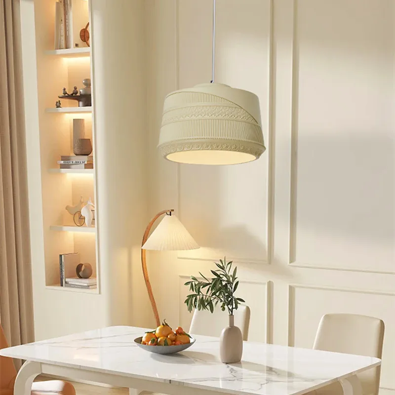 

French Retro Restaurant Wabi-Sabi Chandelier Minimalist Study Bedroom Lamp Cafe Home Decor Kitchen Island Table Lighting Fixture