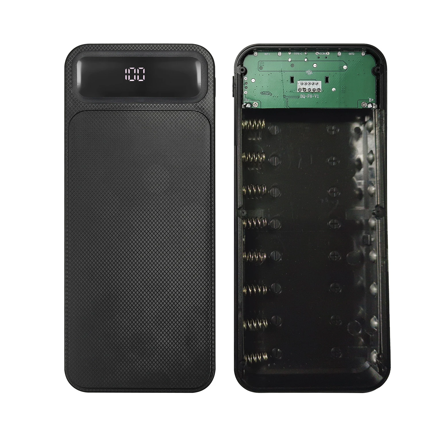 18650 배터리 보관함 보조배터리 케이스, 듀얼 USB 마이크로 USB C 타입 분리형 보조베터리 박스, 쉘 8*18650 배터리 거치대 케이스