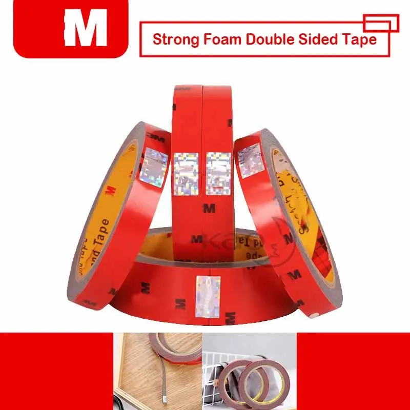 Lunghezza 3M Nastro Biadesivo Rosso Grigio Nastro Adesivo Adesivo In Schiuma Decorazione Impermeabile Per Cucina Bagno Casa Auto Adesivi Nastro