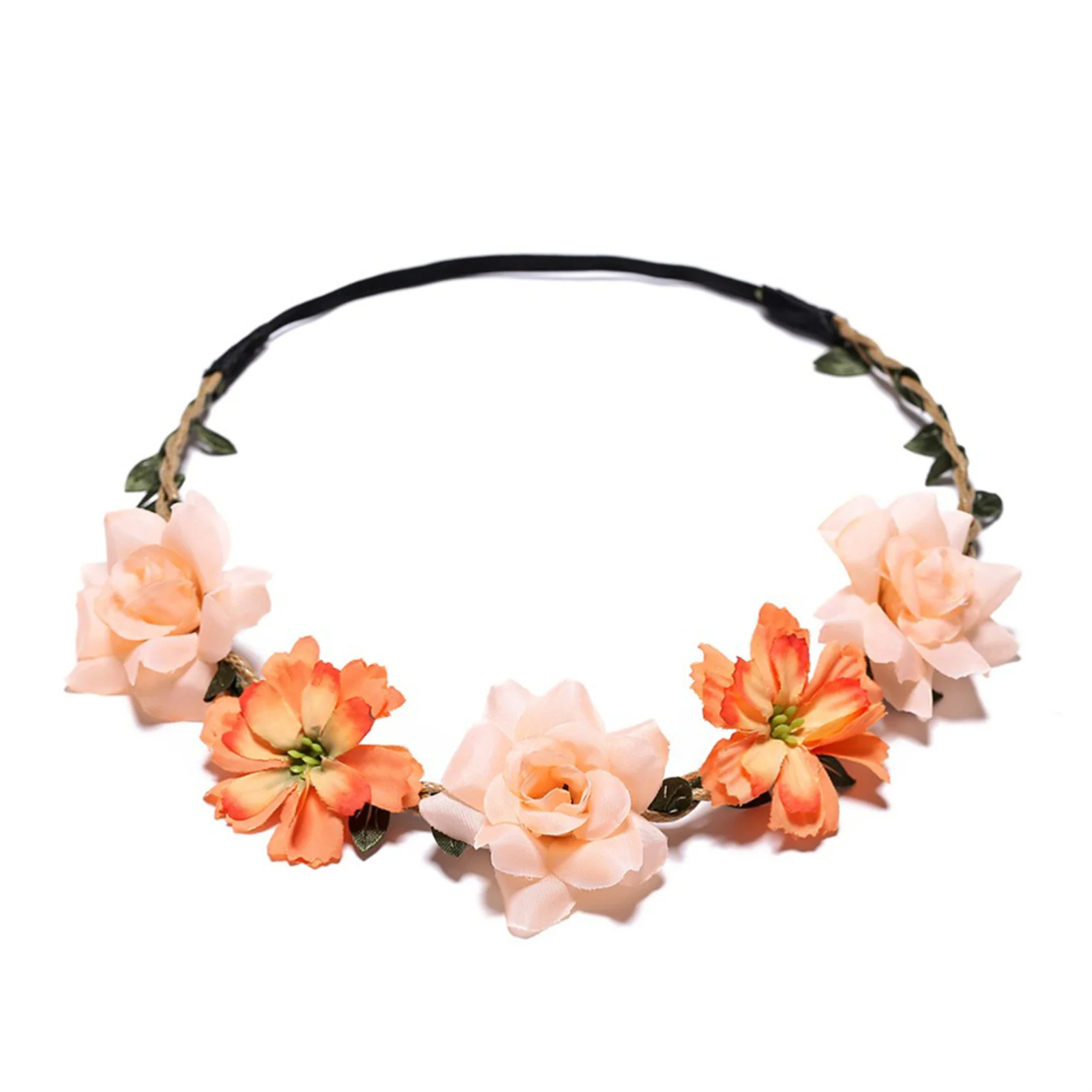 Wald Mädchen Blumenkrone handgewebte Seidenblume Haarschleife für Frauen Vintage elegante Hochzeit Haarschmuck Fotografie Requisiten – Detail 7