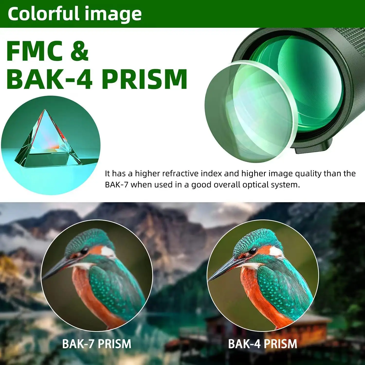 Powerful 80X100 HD monocular telescope with tripod mobile phone clip hunting wild animals, bird watching, camping and hiking 6