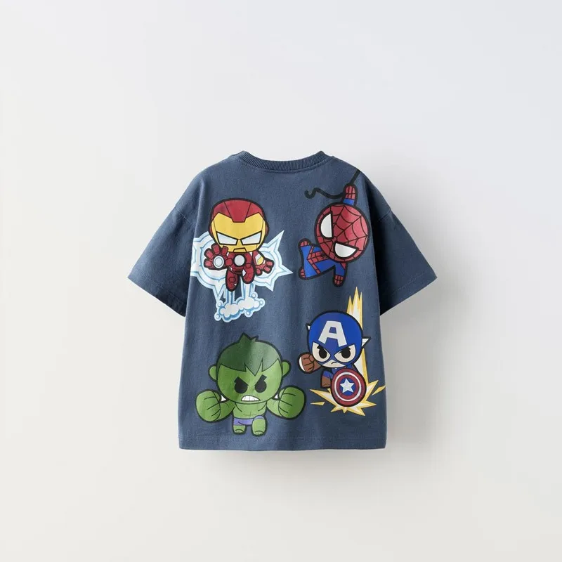 Boys Trendy New Disney Summer Clothes Loose Short-sleeved Crewneck Tops New Style Fashion TShirt Children Cartoon Printing Tees 2