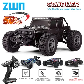 50KM/H High-Speed RC Car – 4WD Off-Road Buggy Truck with LED Lights, 2.4G Remote Control Racing Vehicle Toy for Kids 1