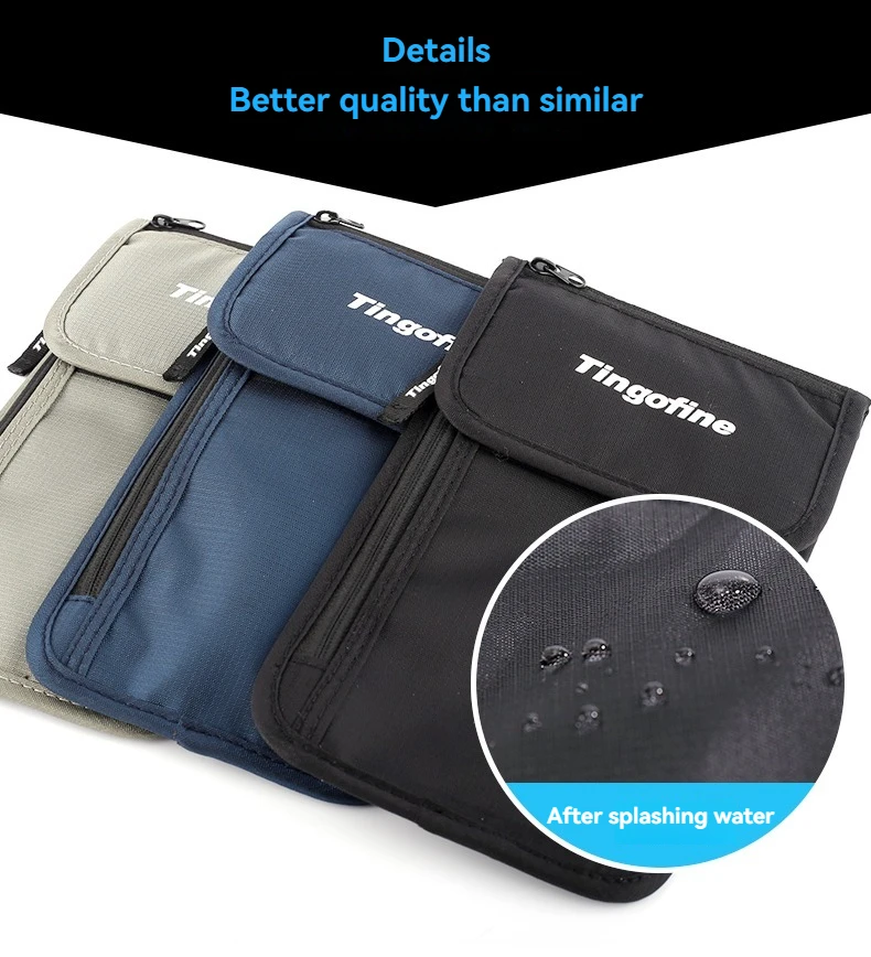 Waterproof Document Bag To Prevent Theft Of Bank Card Lightweight Passport Package Travel Mobile Phone Package Headphone Pack