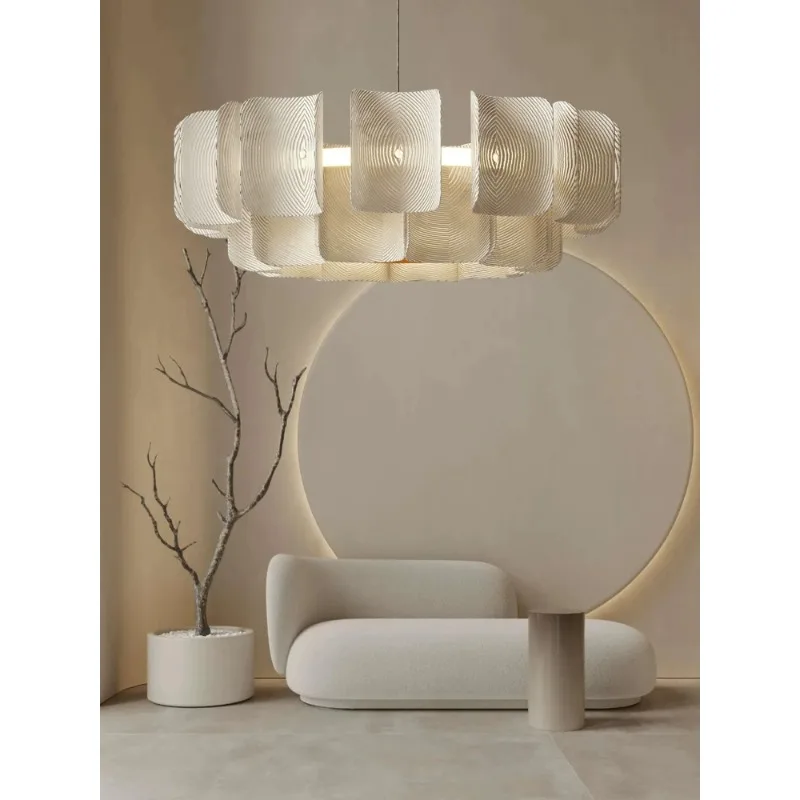 

Quiet living room chandelier French luxury 2023 new restaurant bedroom designer full-spectrum cream wind lamps
