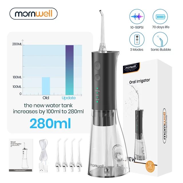 Water Flosser Oral Irrigator for Teeth Rechargeable Portable Dental Water Jet 3 Mode 180ML Water Tank Teeth Cleaner 0ral irrigator