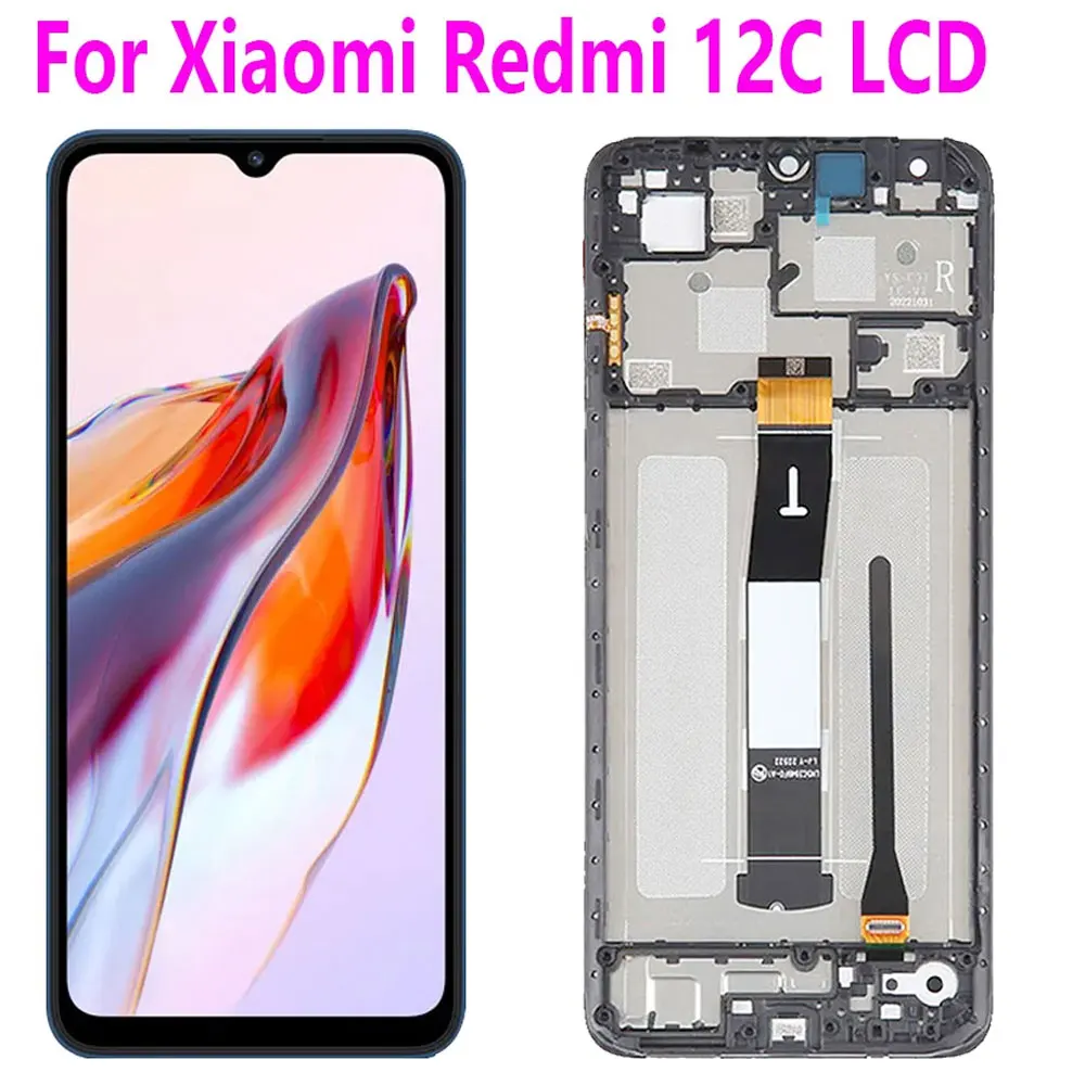 

6.71''Original For Xiaomi Redmi 12C LCD Display Screen Touch Panel Digitizer Replacement Parts For Xiaomi Redmi 12C With Frame