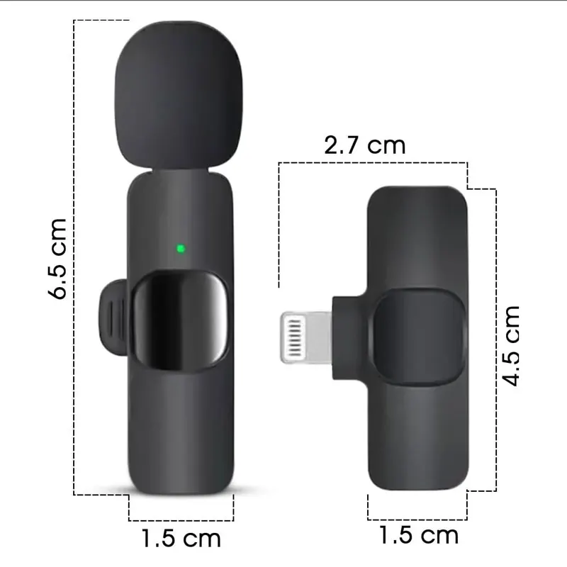 K9 Wireless Lavalier Microphone for iPhone and Type-C YouTube Facebook Video Live Intelligent Noise Reduction Mini Microphone