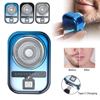 Rasoir électrique de poche portable pour hommes, mini rasoir à barbe, 2 vitesses, chargement de type C, aste, voyage, maison