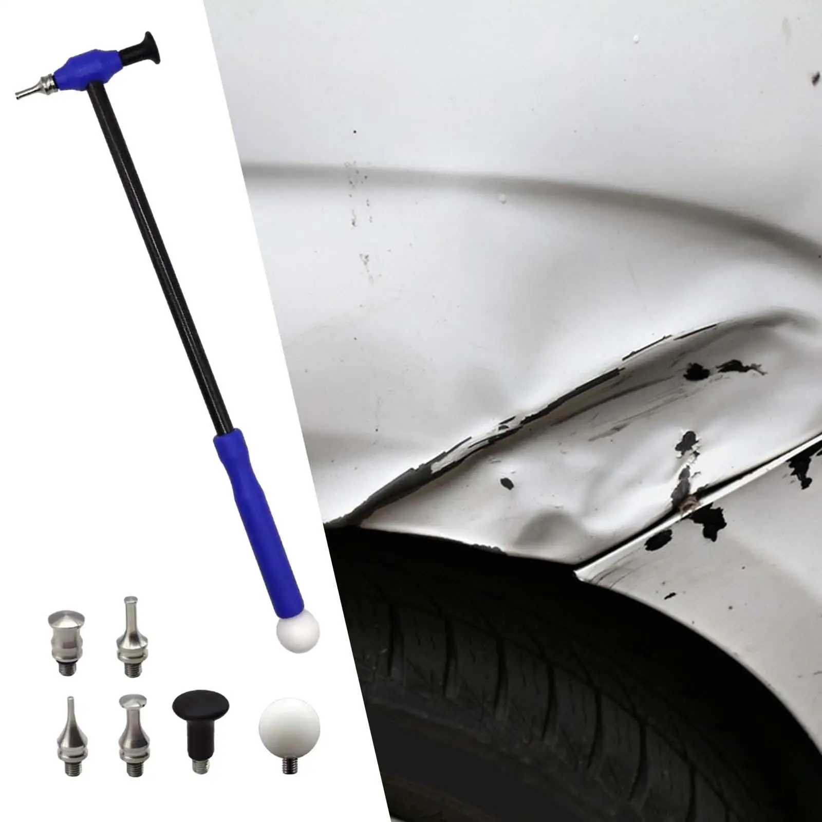 

Car Body Dent Repair Tool, Paintless Dent Repair Set Durable Portable Dent Hammer, Car Dent Remover for Truck Refrigerator