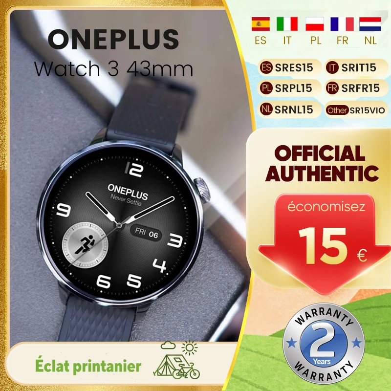 OnePlus Watch 3 Global Version : écran AMOLED 1.32 pouces, Snapdragon W5, GPS double fréquence et Wear OS