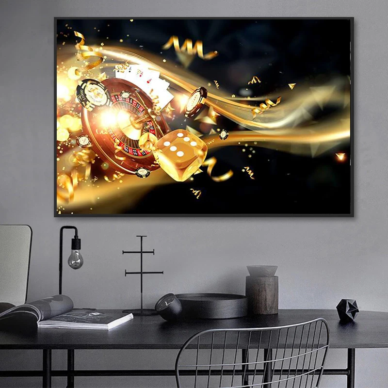 Modern Casino Royale Art Decor Deluxe Poker Decor Canvas Poster Casino Solitaire Game Picture Home Decor