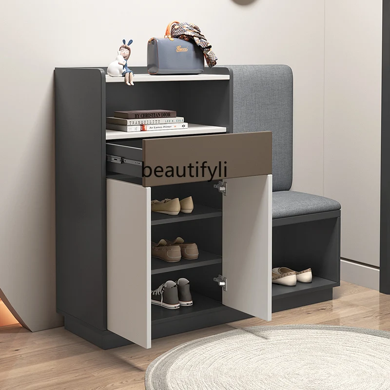 

LBX Multi-Functional Shoe Changing Stool Small Apartment Shoe Cabinet Soft Bag Small Stool Matching Locker