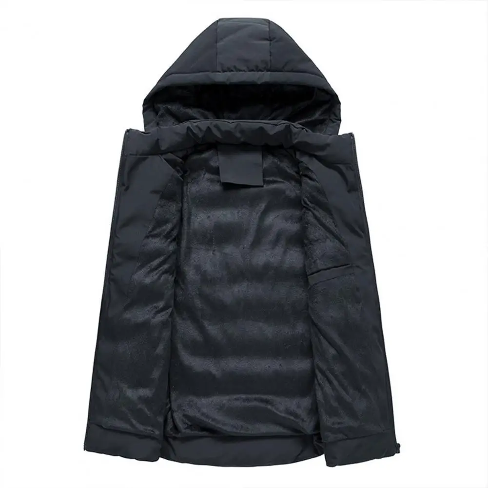 

Men Waistcoat Windproof Men's Winter Cotton Vest with Hood Pockets Zipper Closure Thick Warm Soft Sleeveless Waistcoat Hooded