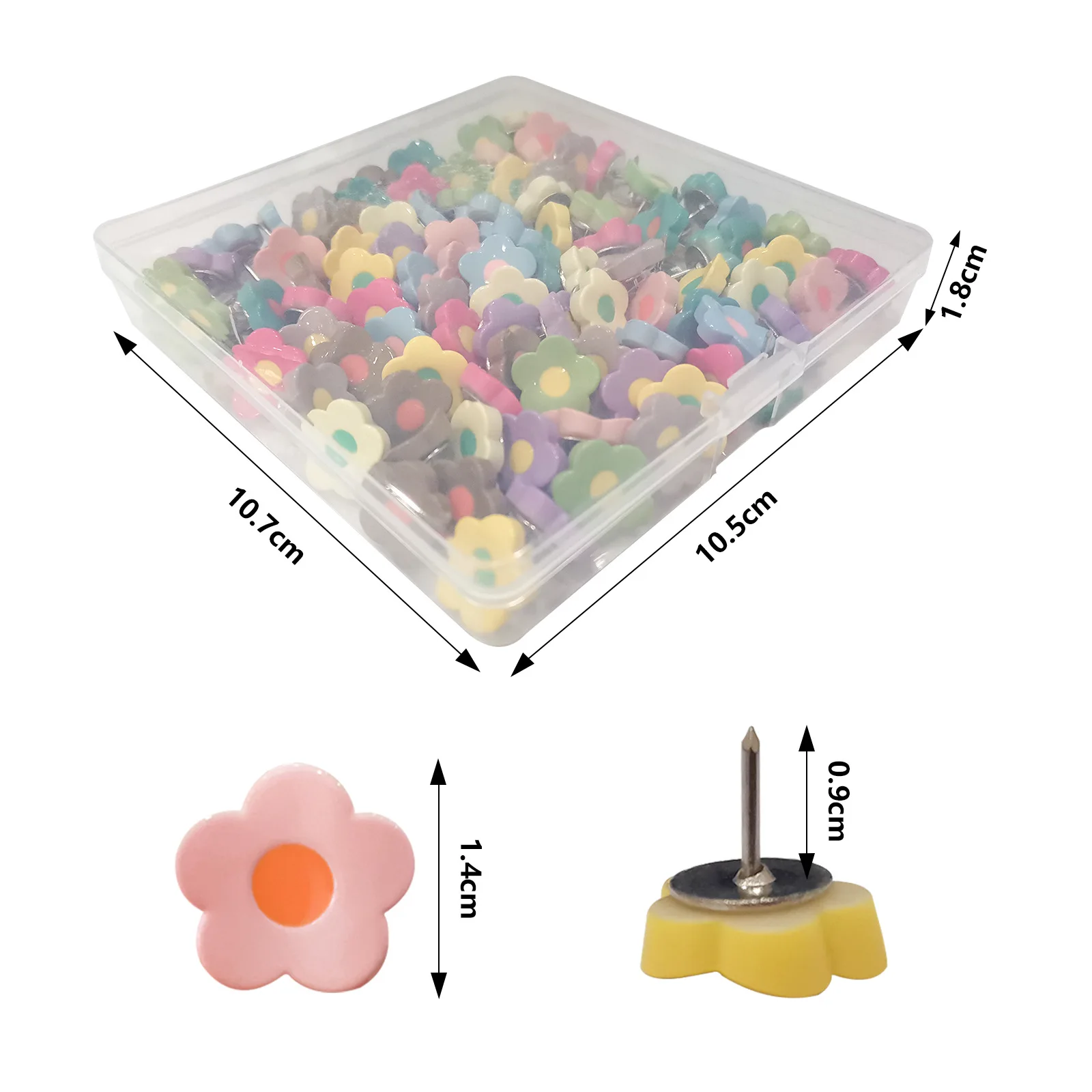 Push Pins 30pcs Decorative Drawing Pins Resin Flower Shaped Thumb Tacks