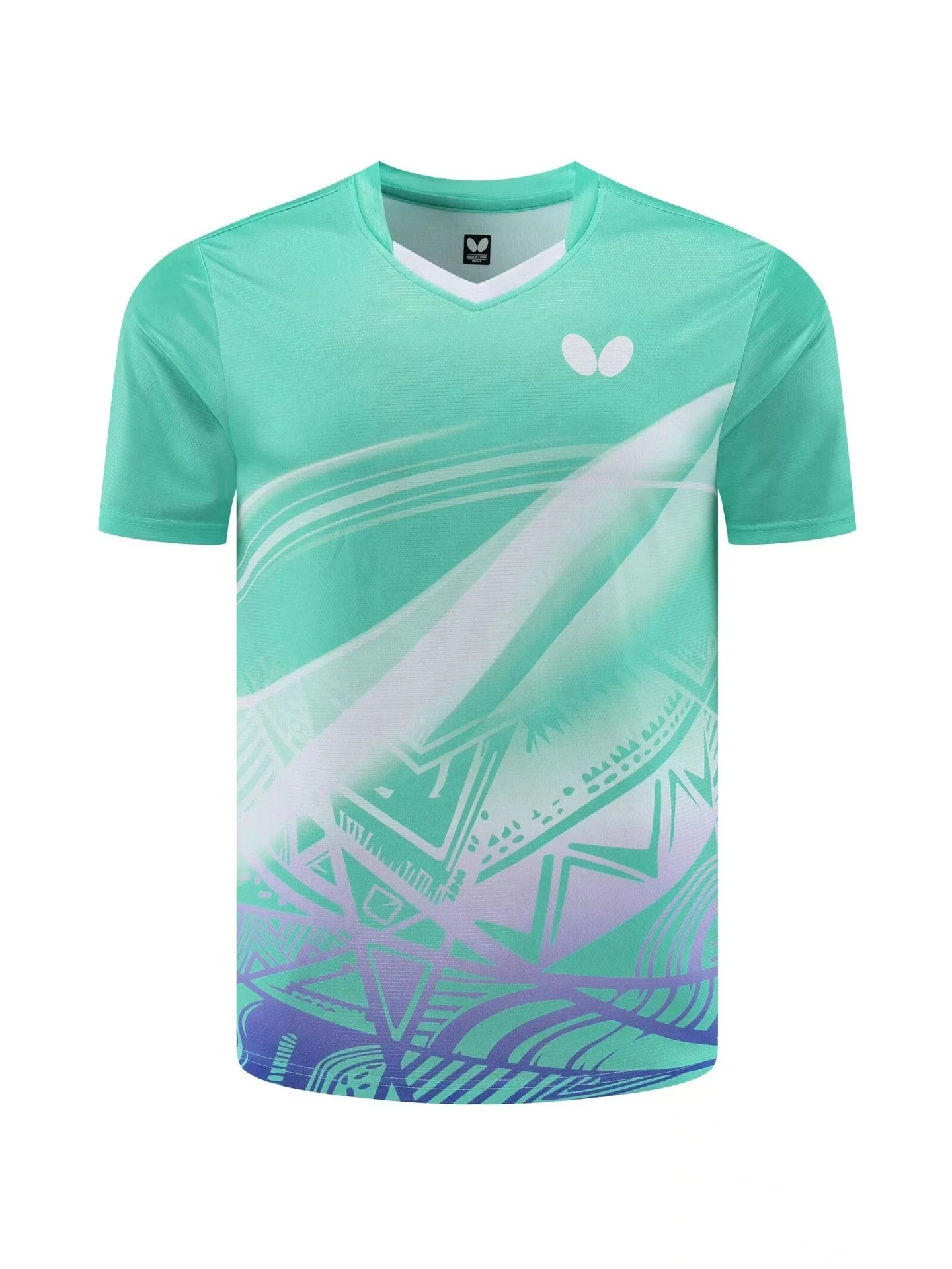 table tennis clothes for men and women quick drying breathable light tennis T-shirt team printed pattern and