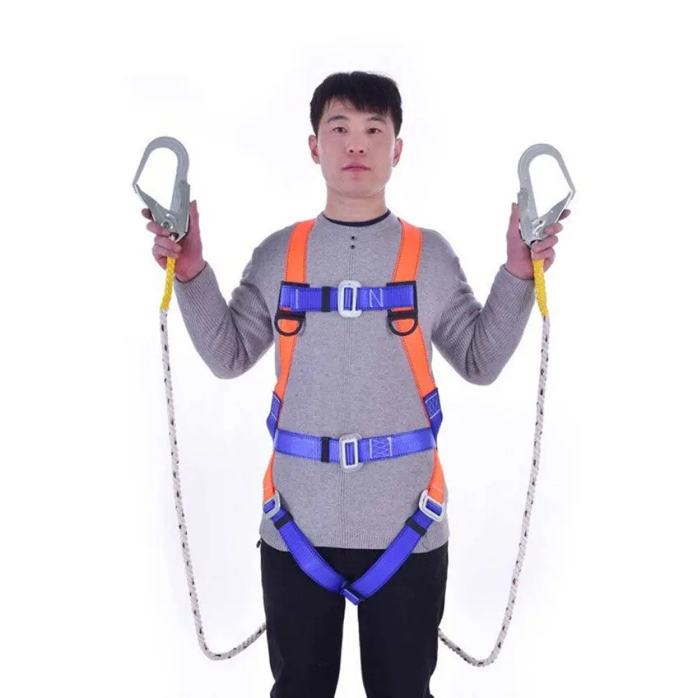 더블훅 안전벨트 버퍼 생존 로프 5점식 하네스 내마모성 고고도 안전 하네스 암벽 등반