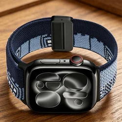 Premium Nylon Strap for Apple Watch - Versatile Size Adjustable Band (Blue)