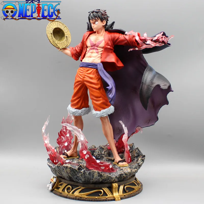 

40cm One Piece Sakura Luffy GK Flow Five Emperors Wake Shine Anime Figures Double Head Model Ornaments Collectible Toys Gift