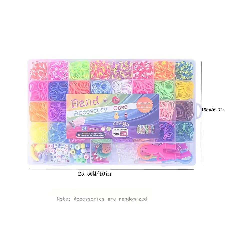 2800pcs + 32 색상 40 그리드 박스 룸 밴드 매력 후크 다채로운 고무 밴드 팔찌 키트 룸 밴드 팔찌 만들기 키트