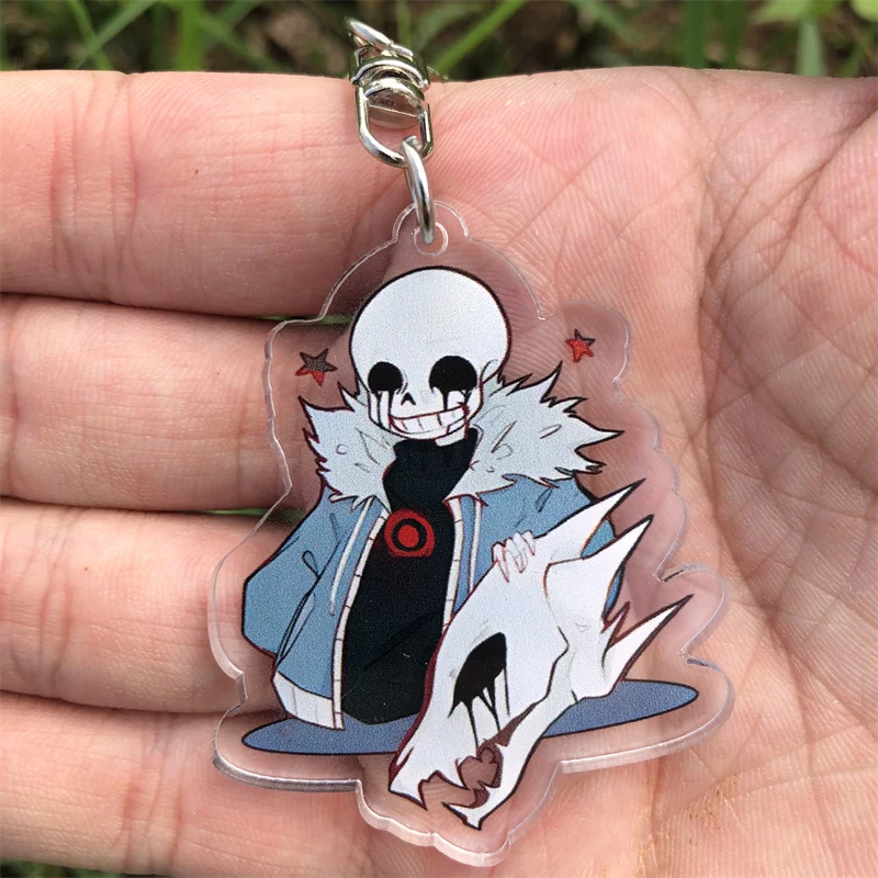 Anime Undertale Sans Papyrus Killer Horror Dust Fell Keychain