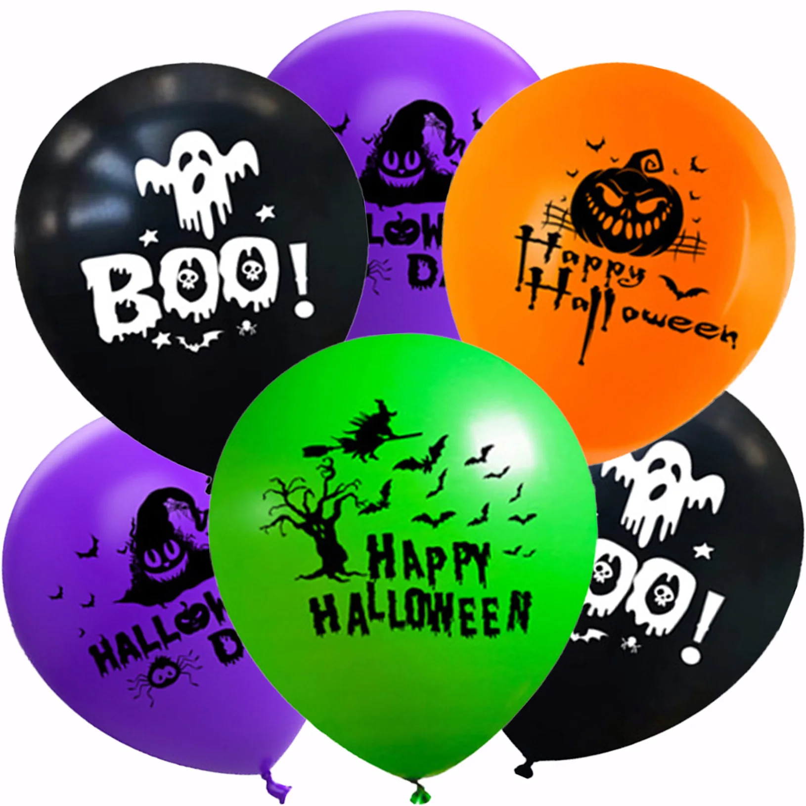 

20 Pcs Halloween Latex Balloons 12 Inch Pumpkin Bat Ghost Specter Witch Halloween Party Trick or Treat Decorations