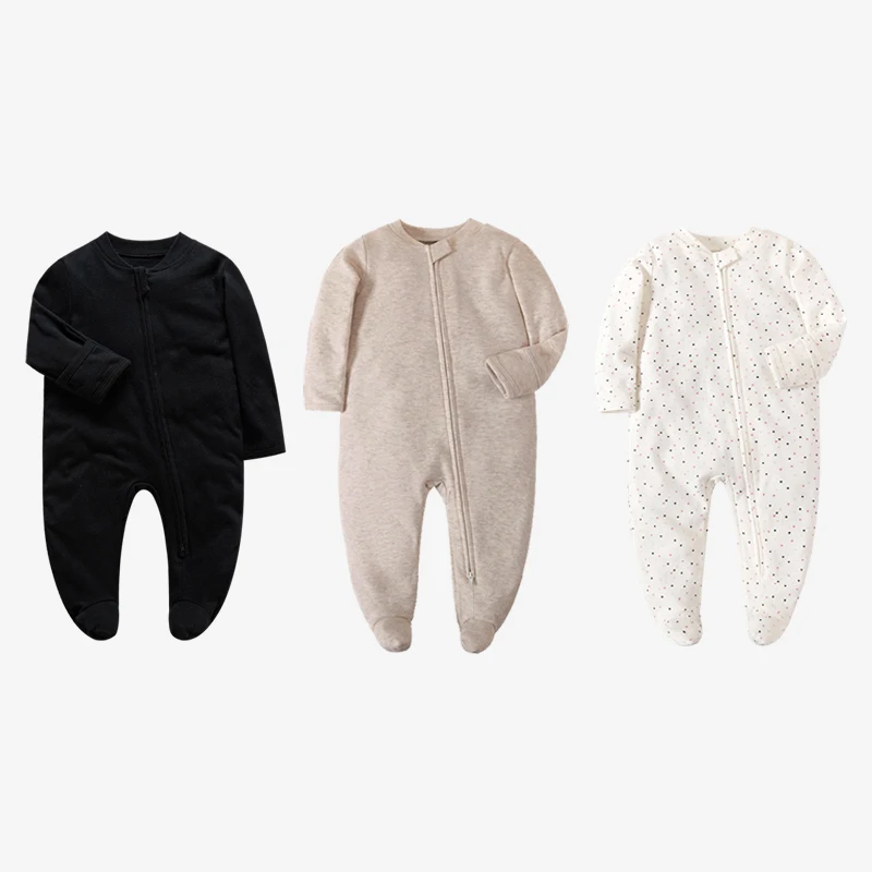 Pyjama barboteuse pour nouveau-né, fermeture éclair, pour fille et garçon