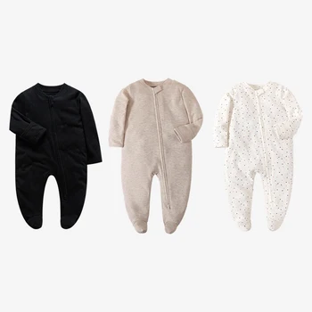 Pyjama barboteuse pour nouveau-né, fermeture éclair, pour fille et garçon
