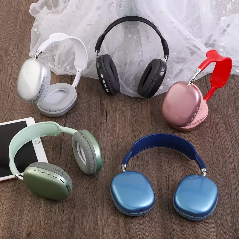 2PCS New P9 wireless Bluetooth headsets Noise-cancelling headsets Microphone sports gaming TF card slot