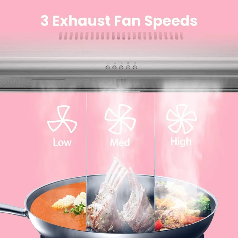 CVU30W4AST 30 inch Under Cabinet Ducted/Ductless Convertible Slim Vent Durable Stainless Steel Kitchen Reusable Filter