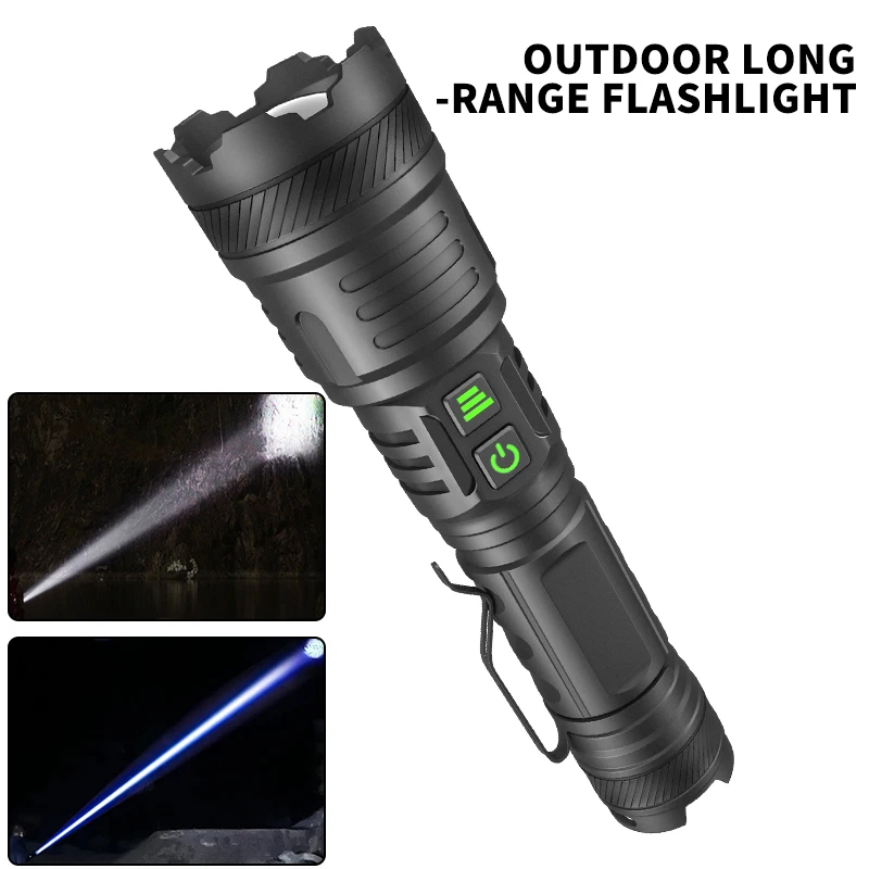 

1200lumens Long Range LED Flashlight Rechargeable Powerful Torch Hand Lamp High Power Flashlight Tactical Lantern For Camping