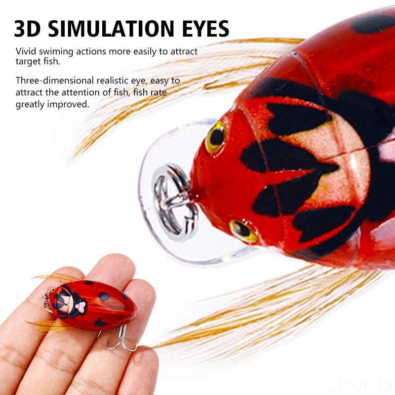 38mm 4g Minnow Lure Topwater Insect Wobblers Fishing Baits Floating Bionics Beetle Bass Lure Mini Catfish Bait for Angler Pesca fishing lure carp fishing bait