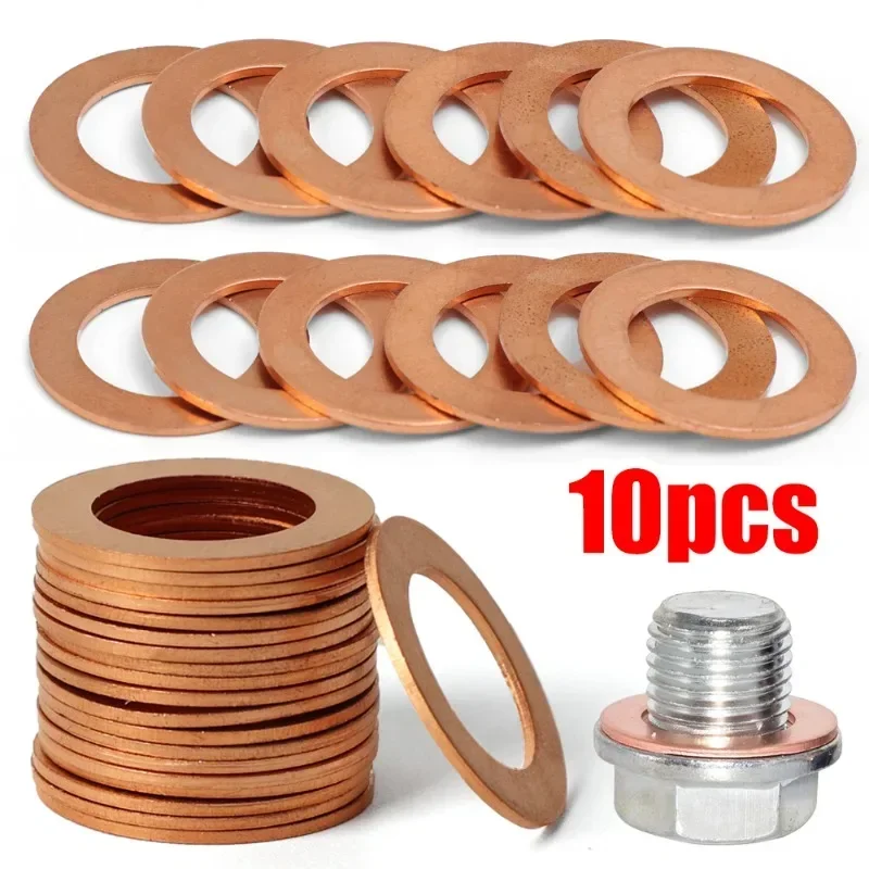M14 Copper Sealing Washer Car Flat Seal Ring Gasket Washers 94109-14000941 09-14000 For Honda Civic 1996-CR-V 2007 -