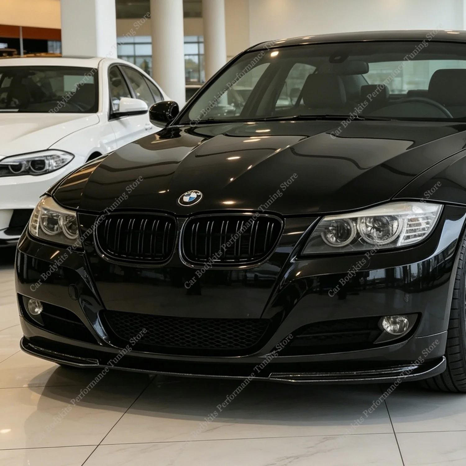 BMW E90 E91 LCI 표준 글로스 블랙 프론트 범퍼 립 스포일러 스플리터 320i 320d 330i 335i NON-M 스포츠 2005-2012 튜닝