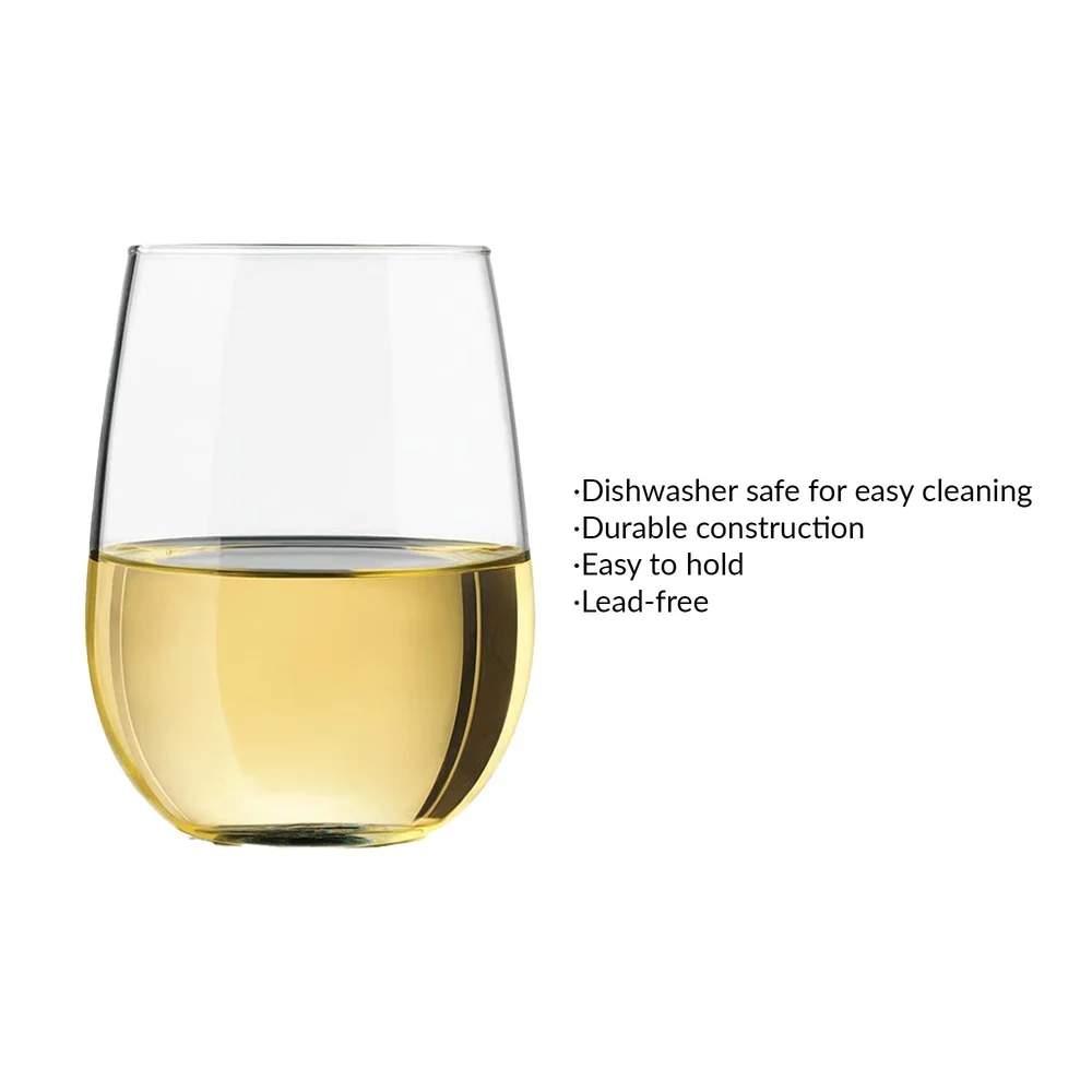 4 pack 17oz Stemless Wine Glass 6