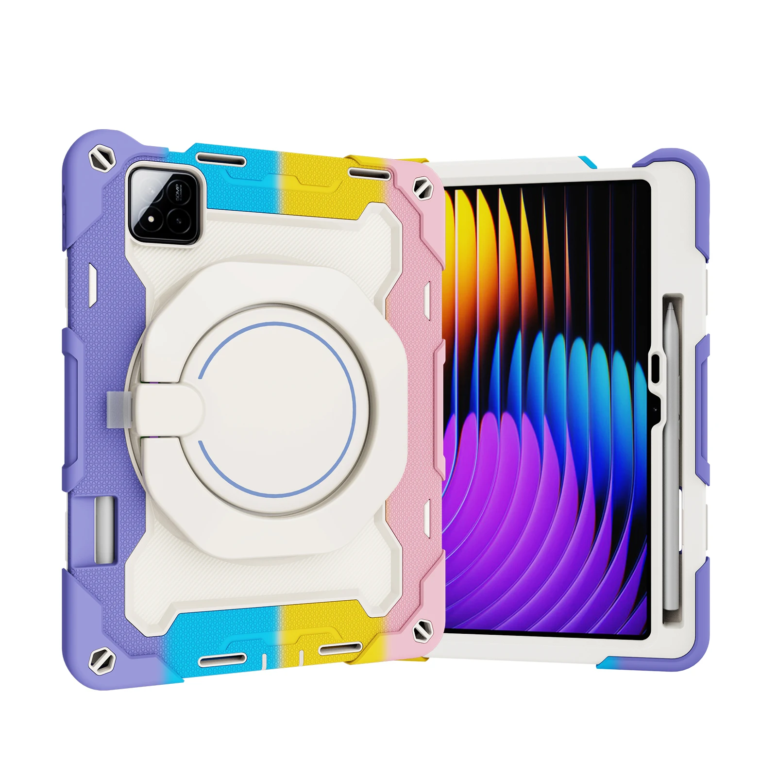 Universal 11.2-Inch Rotatable Stand Case - Heavy Duty Armor Shockproof Cover with Handle Strap
