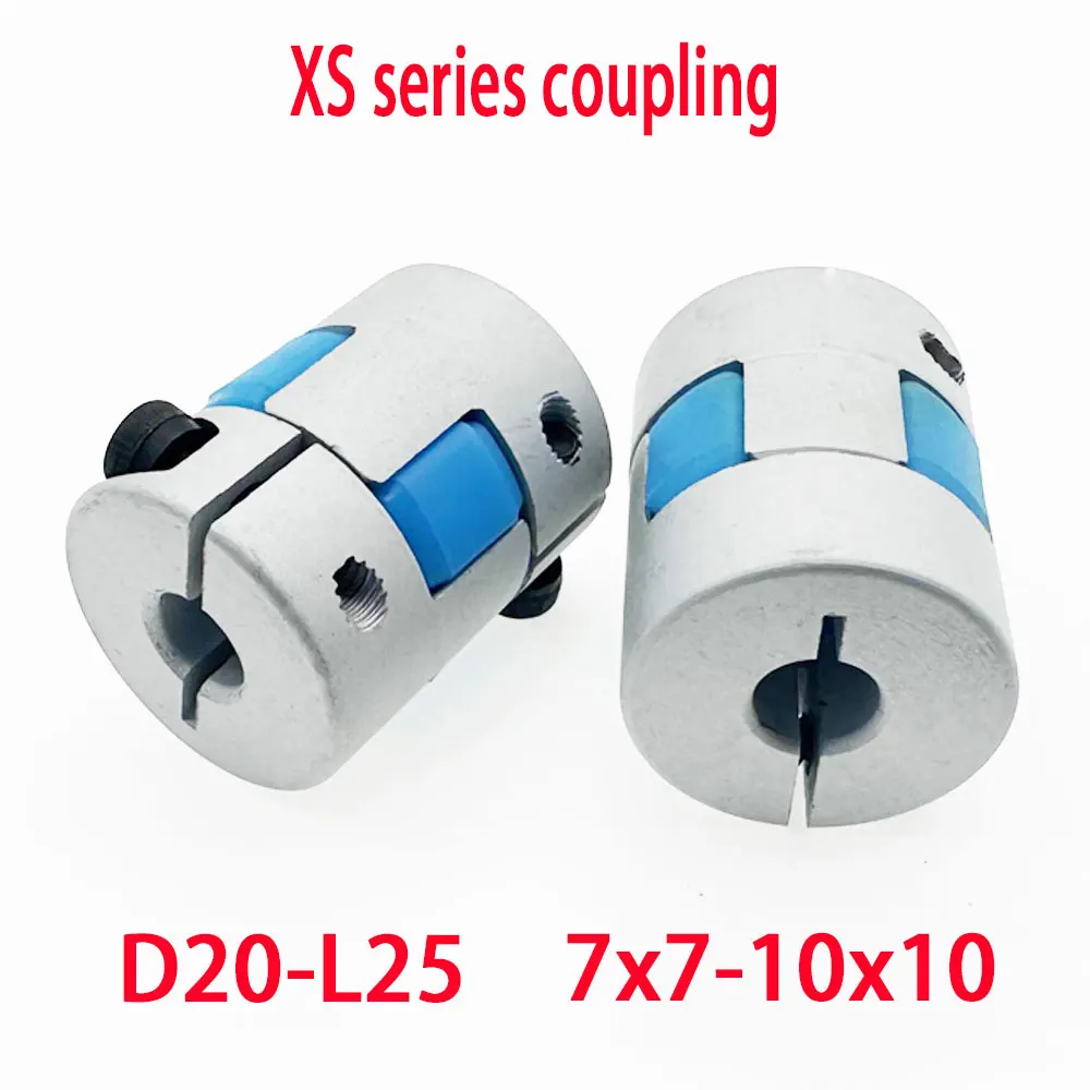 1PCS D20 L25 flexible winding blue plum clamp motor elastic coupling aluminum alloy hole 5/6/6.35/8mm CNC shaft printer accessor