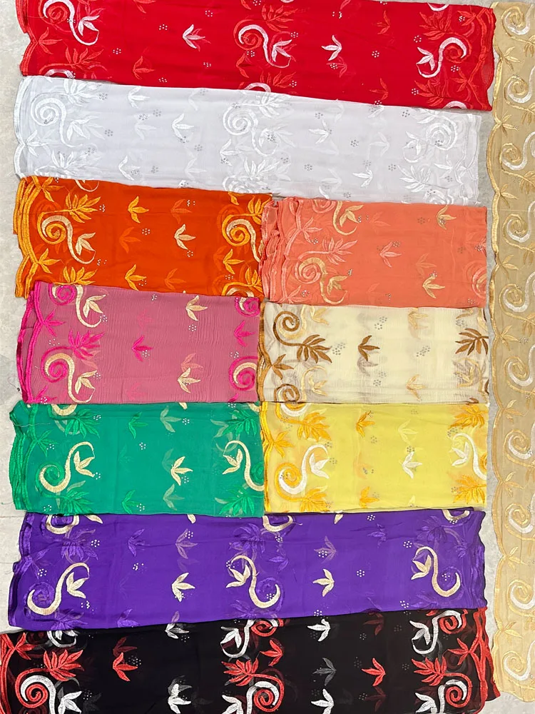 free shipping New Style African Muslim Headitechiffon Embroidered Scarf Dubai Headscarf Shawl Islamic Ramadan Hijab Prayer Scraf