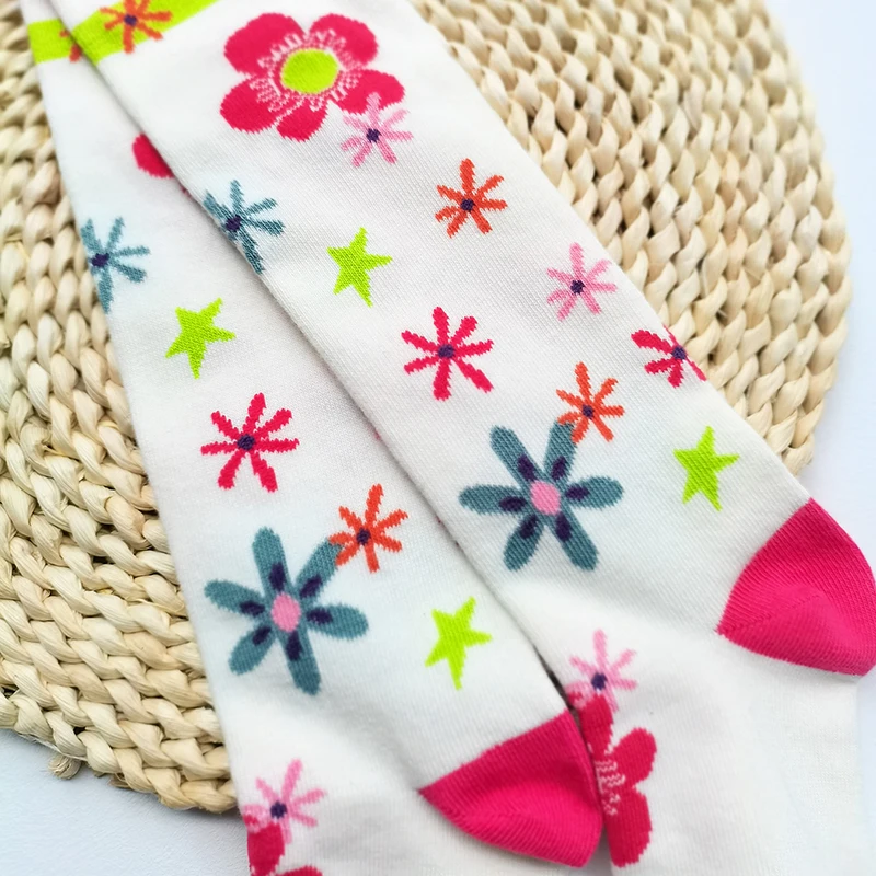 Spring Autumn Girls Color Flower Tights Kids Stockings Striped Pantyhose 1 PCS sports socks kids socks kids pantyhose ballet tights solid color pantyhose toddler tights kids leggings