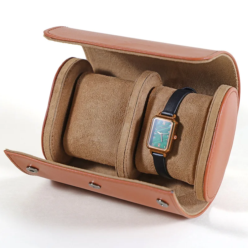 Fashion Casual Multi-Color Leather Watch Box with 3 Slots - Portable Dustproof Travel Storage