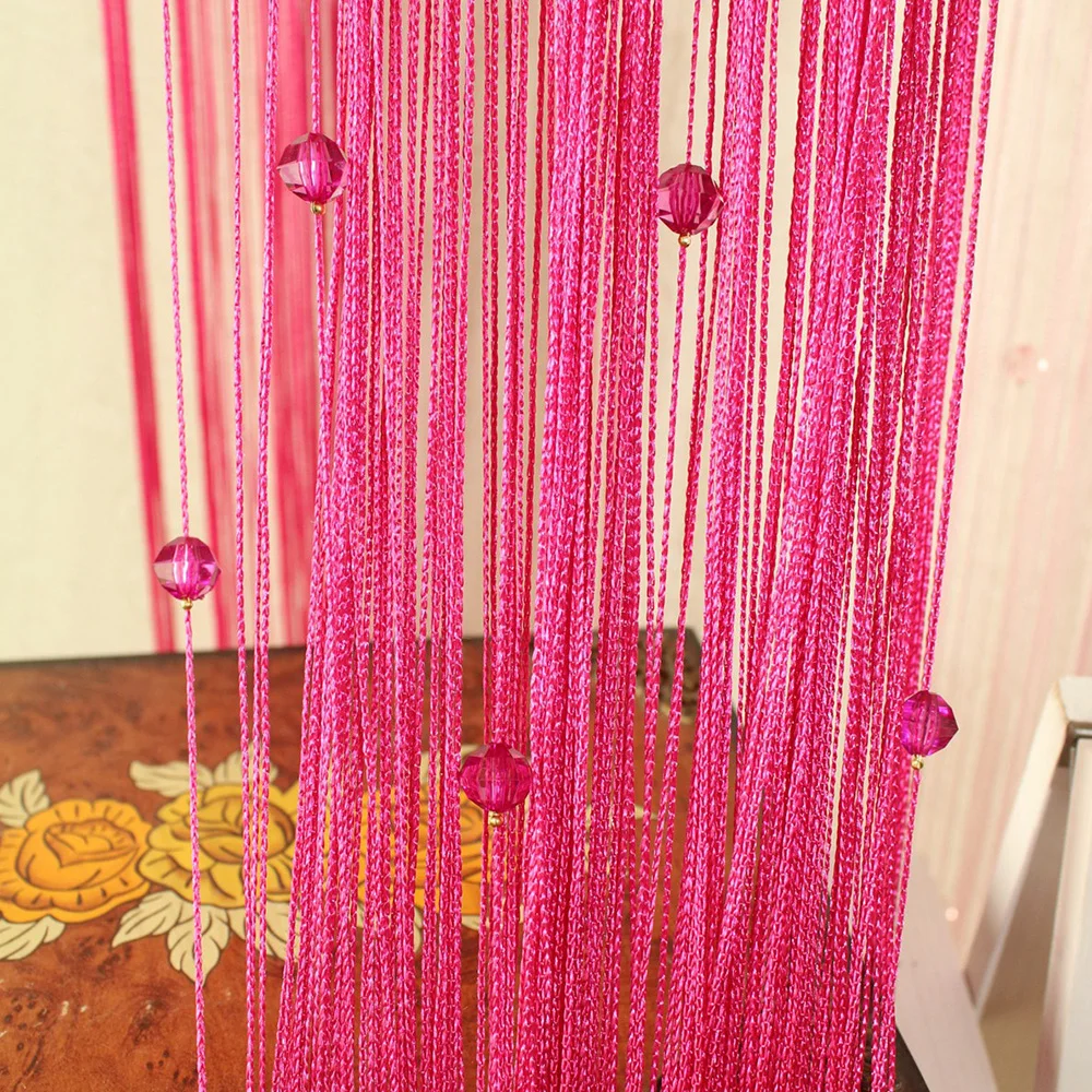 crystal beaded pink beaded door curtains