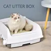 2025 Semi-automatic Litter Box Cleaning Oversized Deodorant Pooper Spatter-proof Semi-enclosed Cat Toilet
