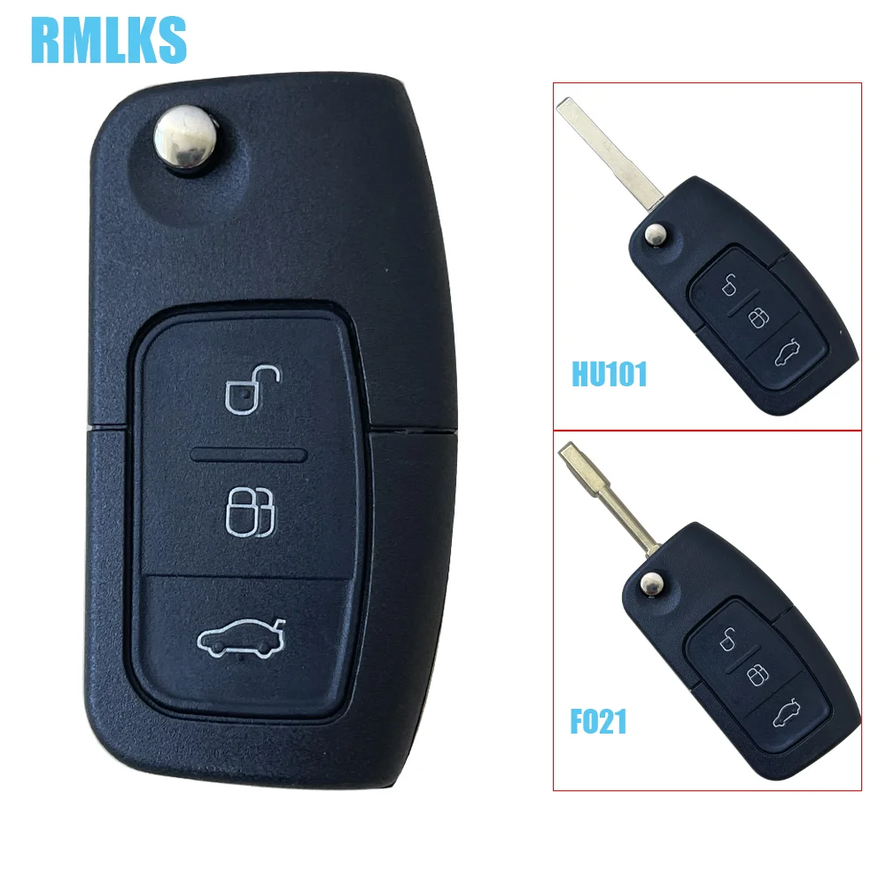 

3 Buttons Car Flip Folding HU101 FO21 Blade Blank Key Shell Remote Fob Cover for Ford Focus Fiesta C-Max S-Max Ka Mondeo Galaxy