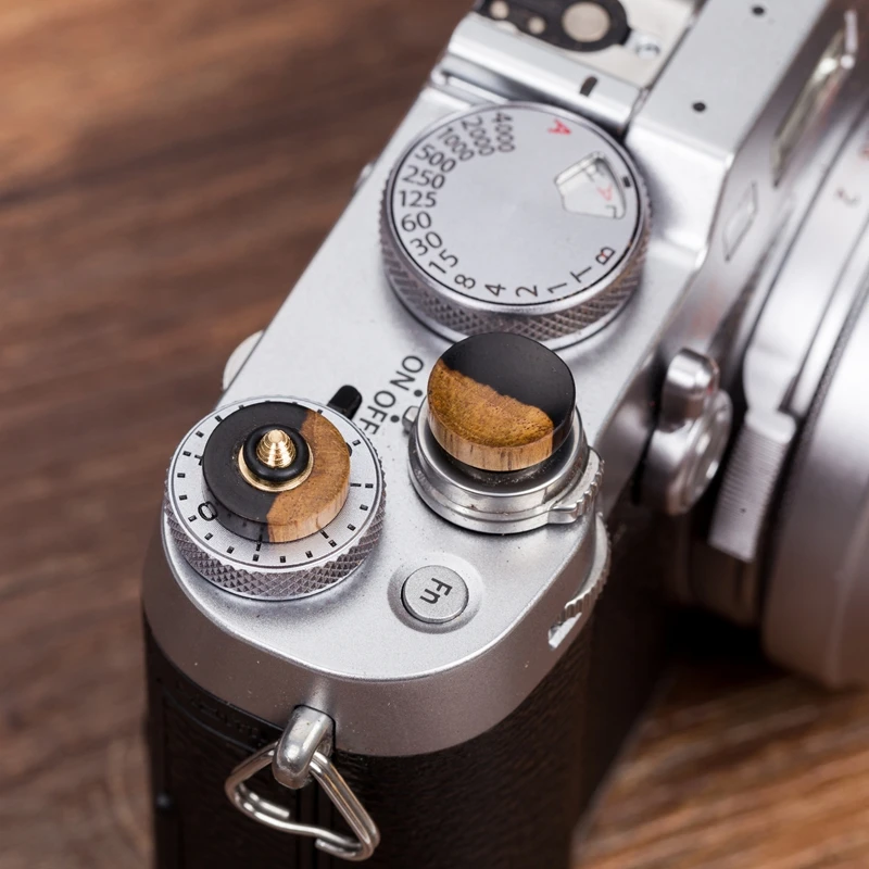 Bouton Déclencheur Doux (soft Release) En Laiton Pour Appareil Photo - Universal Filetage, Or Et Rouge - Pour Leica, Fuji, Nikon, Canon…